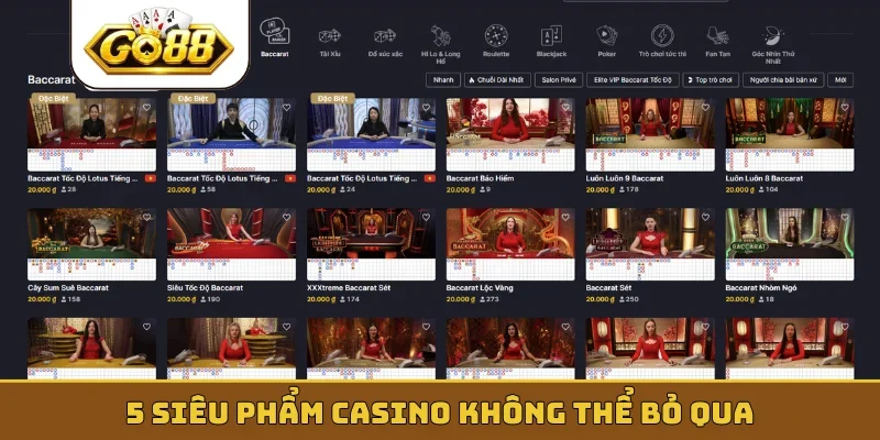 5 siêu phẩm casino không thể bỏ qua
