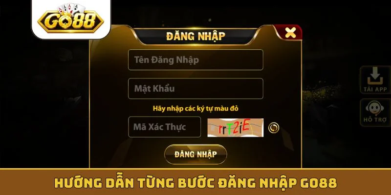 Hướng dẫn từng bước đăng nhập GO88